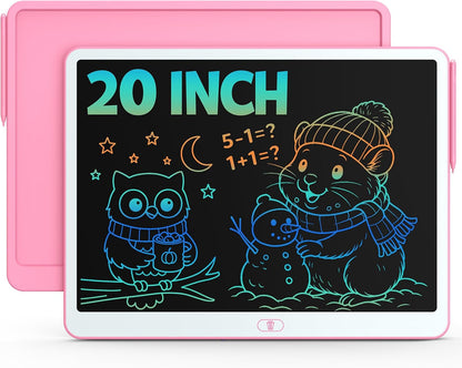 Bravokids 12 Inch LCD Writing Tablet for 3 Year Olds - Electronic Drawing Pad and Doodle Board as Educational Birthday Gifts for Girls and Boys (Pink)