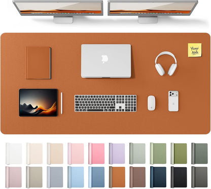 YSAGi Leather Desk Pad Protector, Large Mouse Pad, Non-Slip PU Leather Desk Blotter, Waterproof Writing Pad for Office and Home (31.5" x 15.8", Eggshell) - Colors B