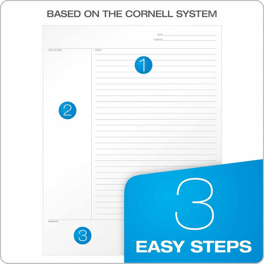 Oxford FocusNotes Writing Pad, Clear Note-Taking System, 8.5 x 11 Sheets, Guided Note, Cue & Summary Sections, 50 Sheets, Professional School and Office Notepad, Proudly Made in the USA