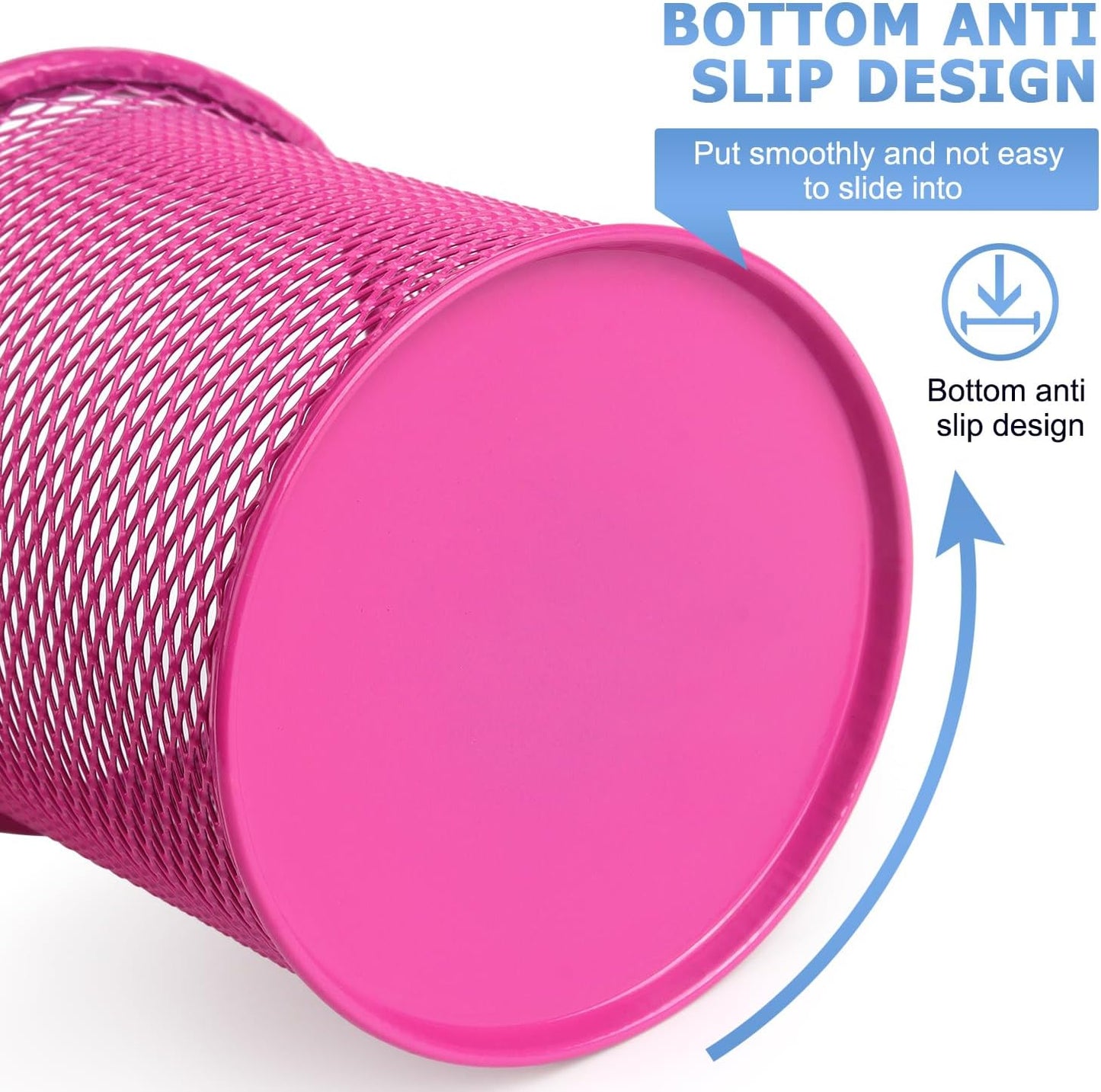 Tamaki Pen Holder Cup for Desk, Desk Organizer Wire Mesh Pencil Cup Holder for Desk Office Pen Organizer (Purple)