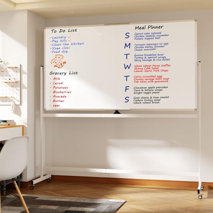 Large Whiteboard Easel with Stand, 36" x 24" Portable Standing Magnetic Dry Erase White Board, 3' x 2' Tripod Height Adjustable Flip Chart Easel for Home Office Classroom School, Silver