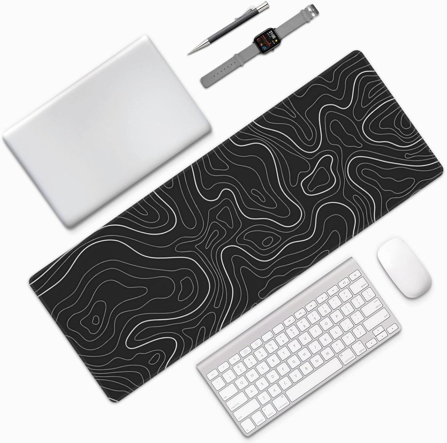 Japanese Mouse Pad, Large Japanese Desk Mat, XL Anime Gaming Keyboard Mat, Non-Slip Rubber Base, Big Extended Desk Protector for Home Office, 31.5”x11.8”