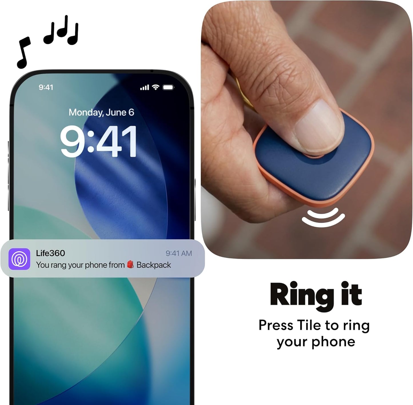 Life360 Tile - Bluetooth Tracker, Keys Finder and Item Locator for Keys, Bags and More. Phone Finder. Both iOS and Android Compatible. 2-Pack (Black/White)