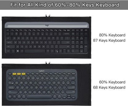 Keyboard Bag Case Sleeve Pouch for Universal Keyboard, Logitech/Razer/Das/Havit/Apple Magic Keyboard Protector, Wireless/Wire Computer/Gaming PC Keyboard Dust Cover-Black