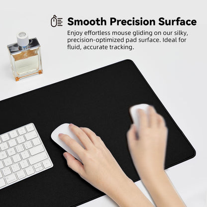 Reniteco Waterproof Large Gaming Mouse Pad with Durable Stitched Edges, Non-Slip Rubber Base, Grainy Jacquard Mouse Mat Desk Pad for Home Office Gaming, 31.5''x11.8''x0.12'', Matte Beige