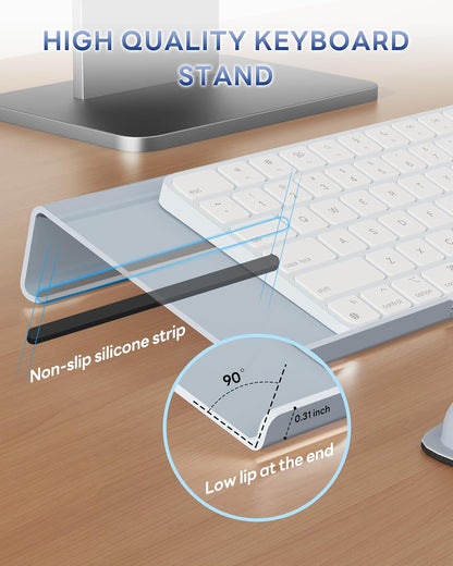 Laborio Computer Keyboard Stand for Desktop, Keyboard Riser Wrist Rest Holder for Easy Typing, Office Desk, Home, School Accessories(Coffee)
