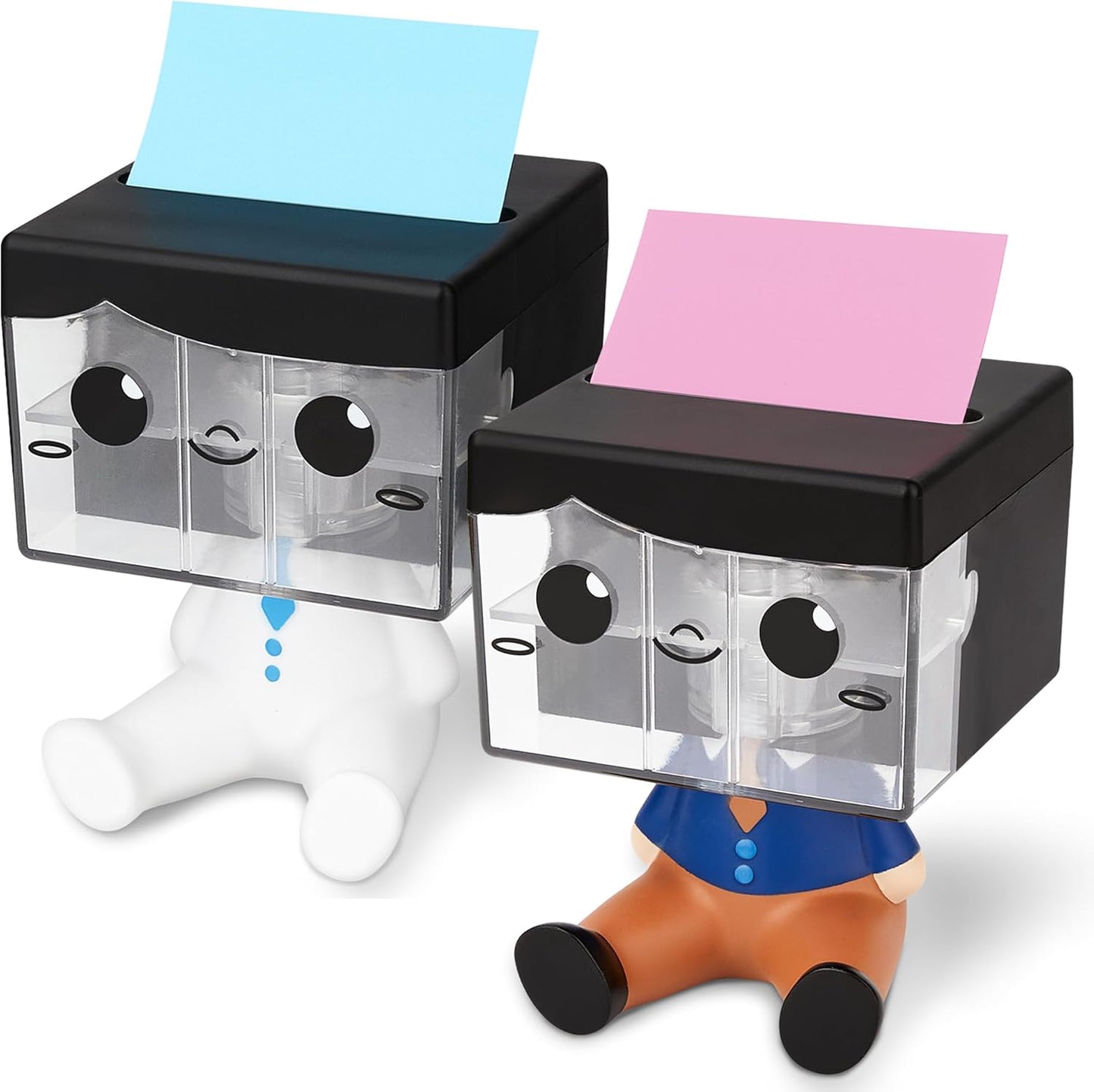 Pop-up Notes Dispenser for Desk, Idea Boy Sticky Note Holder for Office School, Cute Office Supplies, 3x3 in, Magnetic Design, White, 1 Pack