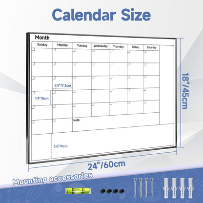 Weekly Planner Dry Erase Calendar for Wall Hanging, 16"x12" Aluminum Frame Whiteboard Calendar with Handle, Portable White Board as Office to Do List, Meal Planner for Home Kitchen