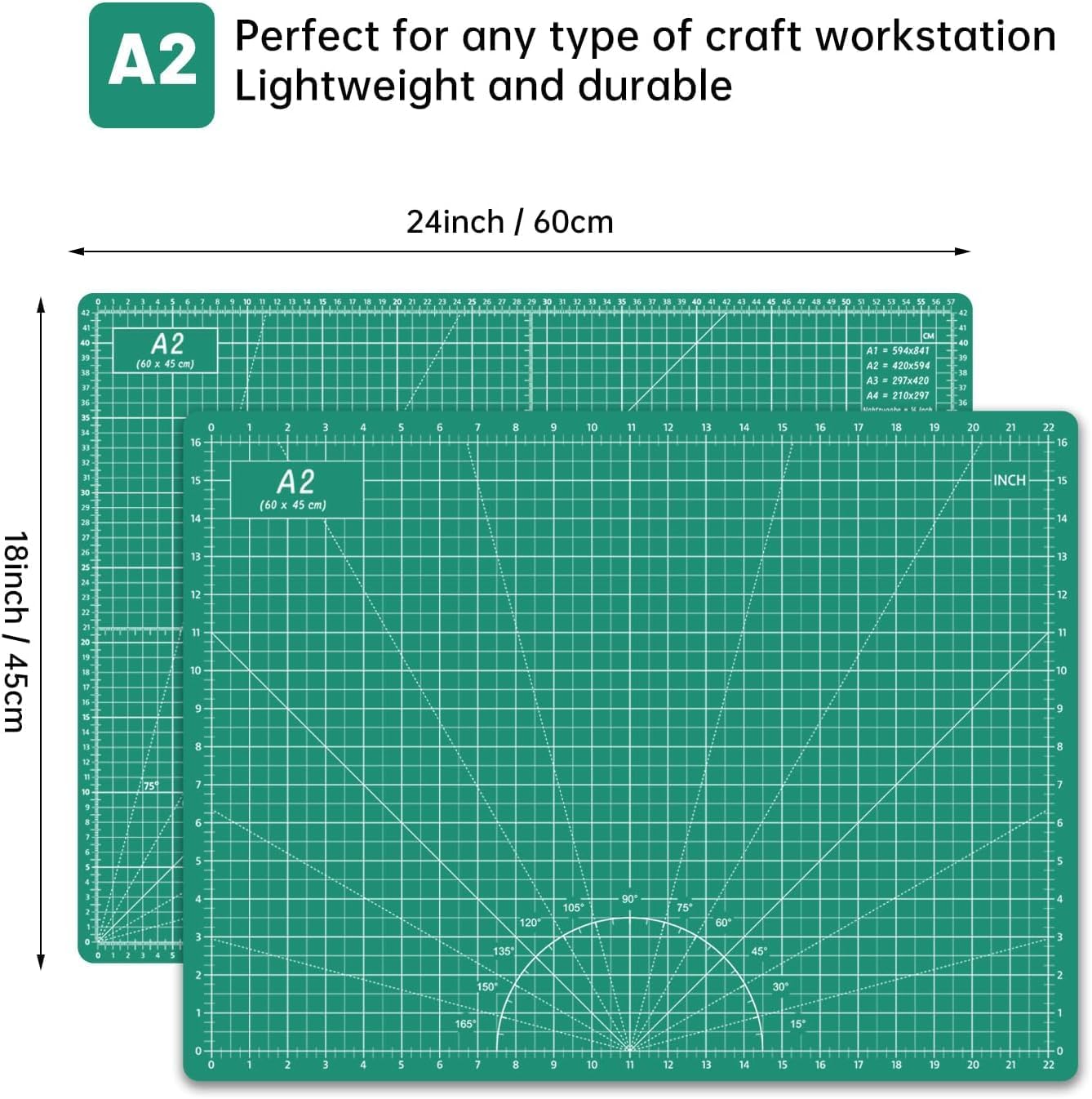 Headley Tools Rotary Cutter Set - 45mm Fabric Cutter, 5 Extra Rotary Blades, A3 Cutting Mat, Quilting Ruler and Sewing Clips, Craft Knife Set, Ideal for Crafting, Sewing, Patchworking, Purple