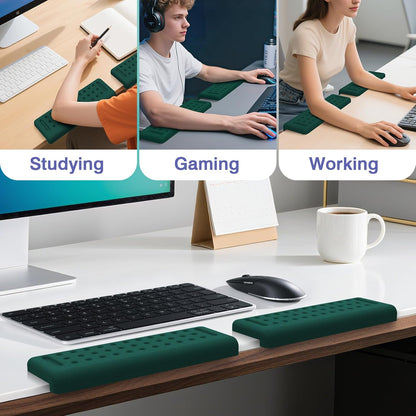 L-Shaped Desk Edge Cushion, 2 PCS Elbow Rest for Desk with Ergonomic Support, Memory Foam Elbow Pad & Arm Rest for Palm, Wrist & Forearm, Non-Slip & Separate Design, Office & Home, Black