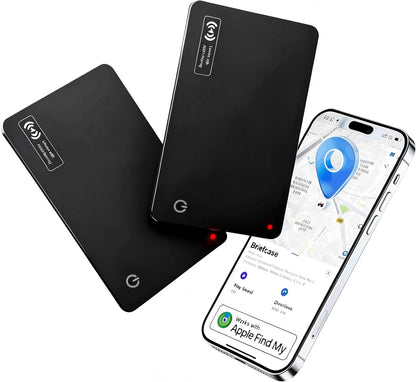 Wallet Tracker Card Work with Apple Find My, Ultra-Slim Rechargeable Tracking Card Credit Card Tracker for Wallet, Luggage, Passport (for iOS, 2 Pack)