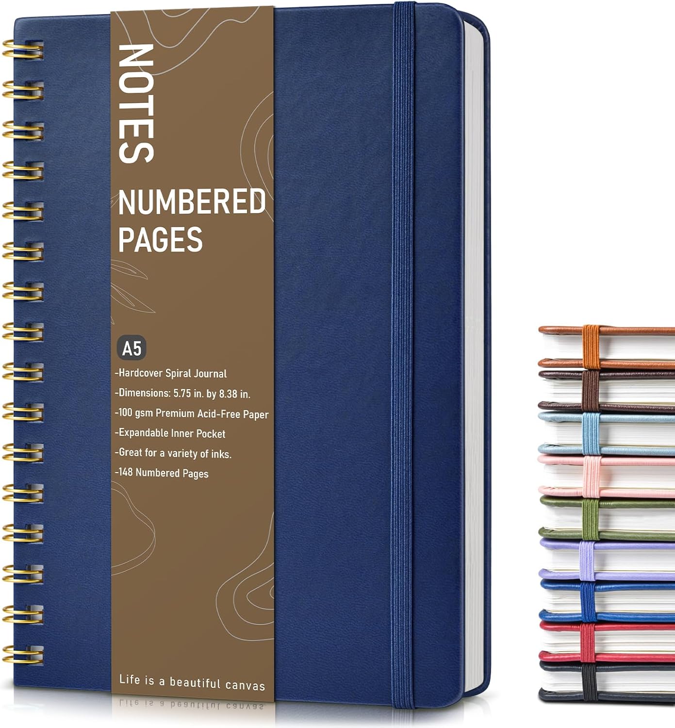 Graph Spiral Journal Notebook, A5 Hardcover Spiral Journals for Women Men, 100 GSM Graph Paper Notebooks, 150 Pages Spiral Bound Grid Notebook for Writing Note Taking Work 5.75" x 8.38" Olive Green
