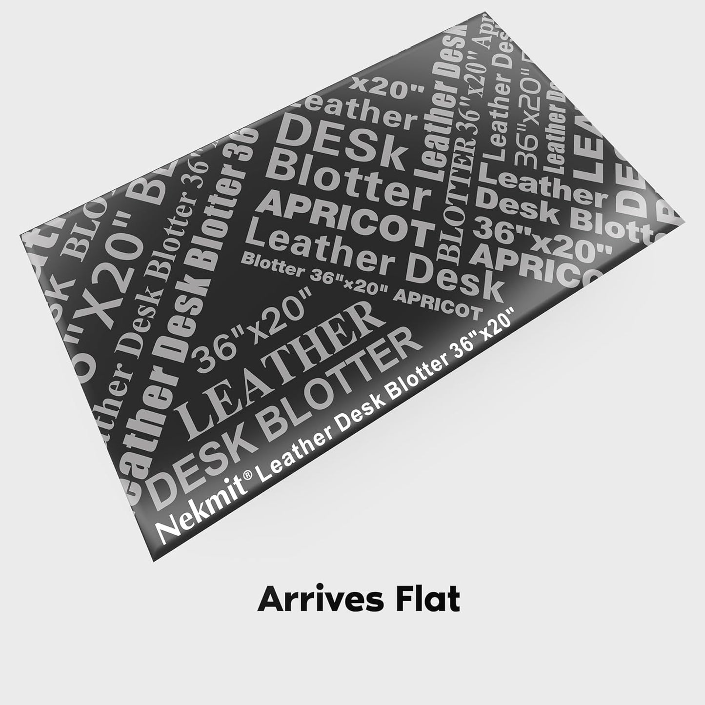 Nekmit Leather Desk Blotter Pad 17 x 12 Inches, Flat, Non-Slip, Waterproof, Black