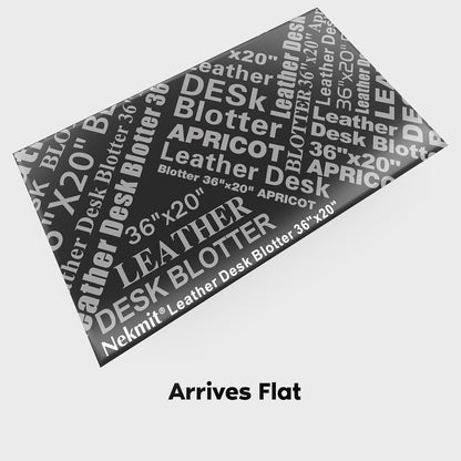 Nekmit Leather Desk Blotter Pad 17 x 12 Inches, Flat, Non-Slip, Waterproof, Black