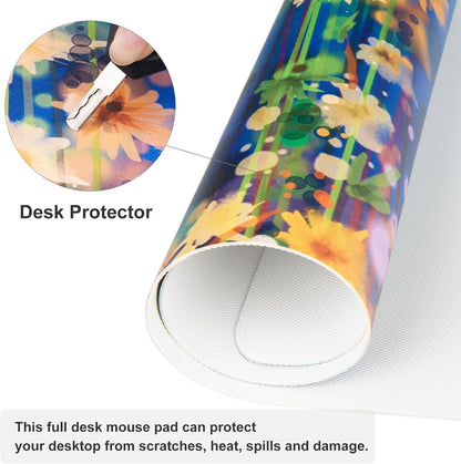 QIYI Large Mouse Pad, Cute Pink Desk Mat for Desktop, Women Girls PU Leather Desk Pad Waterproof Gaming Mousepad, Rose Gold Marble Computer Protector Writing Pad for School Office Home 31.5" x 15.7"