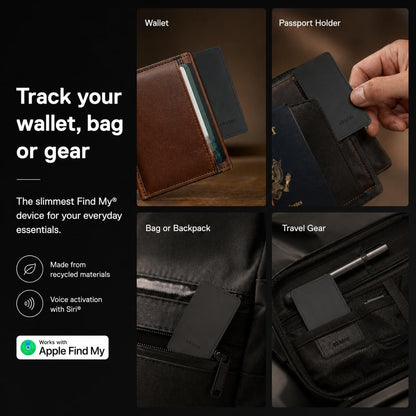 Ekster Finder Card Wallet Tracker, Rechargeable Bluetooth Tracking Card, Works with Apple Find My & Siri, Slim Credit Card-Sized Wallet Finder for Wallets, Bags & Gear