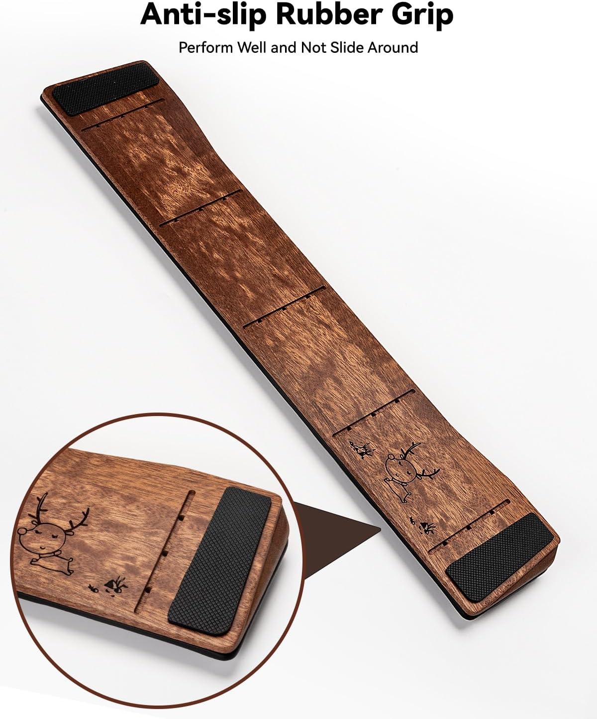 Keyboard Wrist Rest with Memory Foam Anti-Slip Rubber Base Ergonomic Wooden Wrist Rest for Mechanical Keyboard Durable and Easy to Clean for Gamer Staff (Walnut)