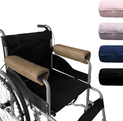 SPRING SEAON Wheelchair Armrest Covers 2 Pack Soft Memory Foam Wheelchair armrest Pads Wicking Washable for Office Transport Chair (Black)