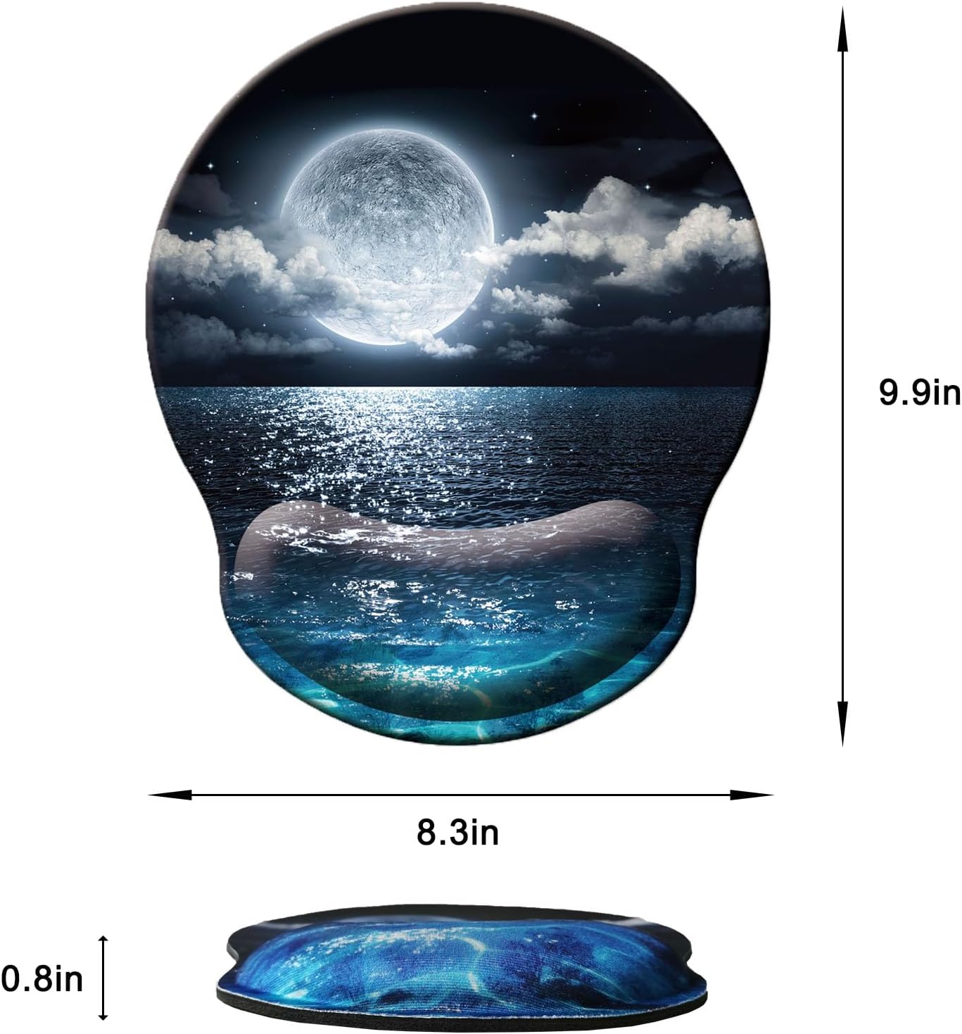 Mouse Pad with Wrist Support, Ergonomic Mouse Pad with Memory Foam Wrist Rest Cushion, Non-Slip Rubber Base Gaming Mice Pad for Home Office Computer Laptop, Flowers Grass