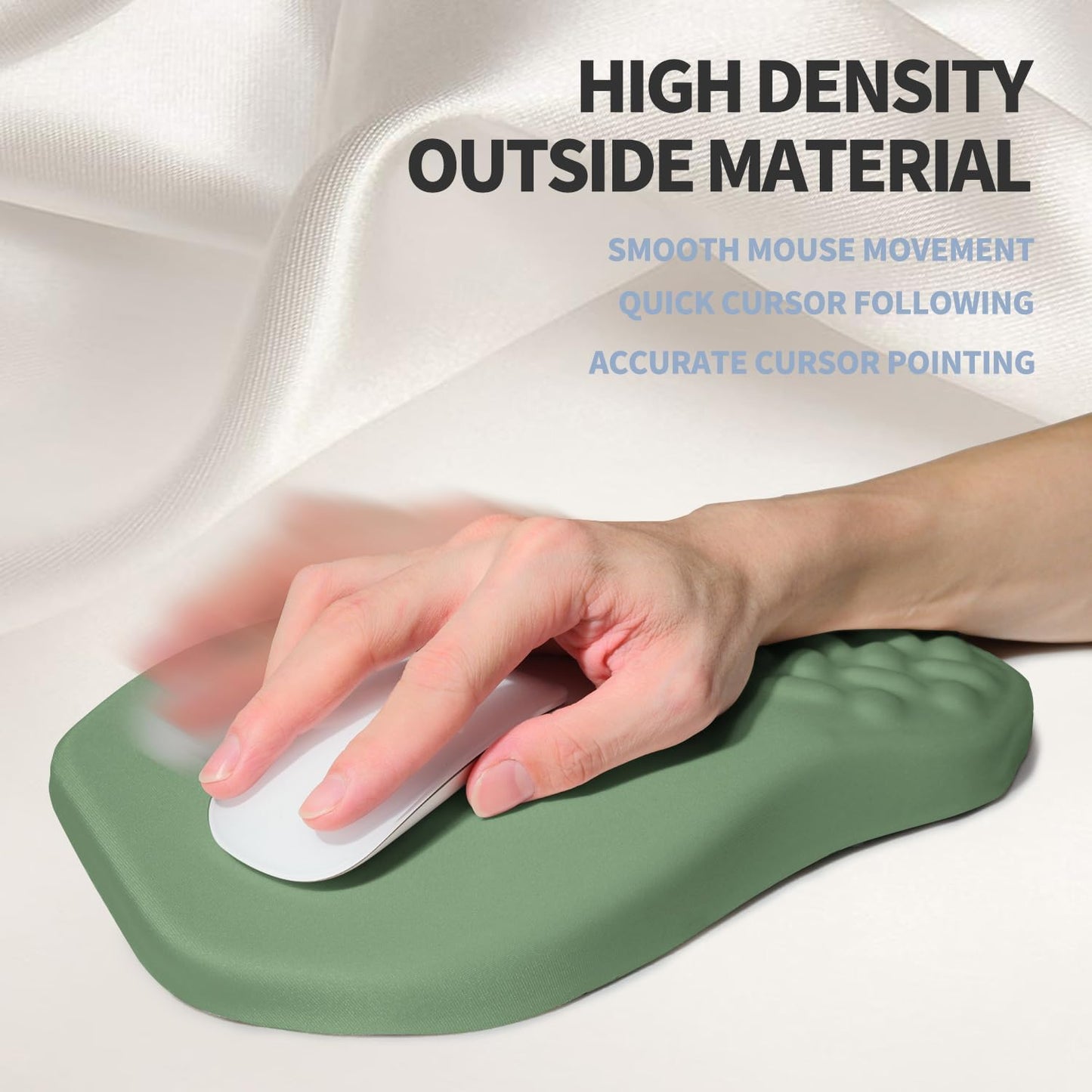 Ergonomic Raised Mouse Pad Wrist Support with Bilateral Slope Memory Foam Mousepad for Wrist Rest and Carpal Tunnel Pain Relief 11.8x7.9〃 Black