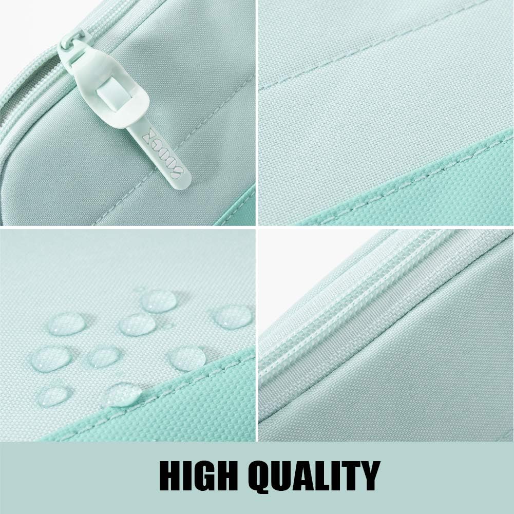 Sooez Wide-Opening Pencil Pen Case, Lightweight & Spacious Pencil Bag Pouch Box Organizer, Aesthetic Supply with Triangular Design for Adults, Grey