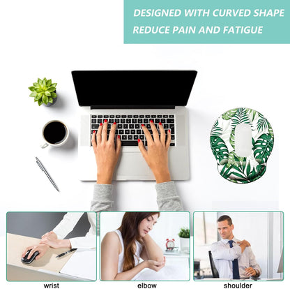 Mouse Pad with Wrist Support, Ergonomic Mouse Pad with Memory Foam Wrist Rest Cushion, Non-Slip Rubber Base Gaming Mice Pad for Home Office Computer Laptop, Flowers Grass