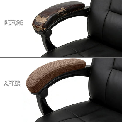 Melaluxe Stretch Office Chair Armrest Covers, Arm Rest Slipcovers (Black)