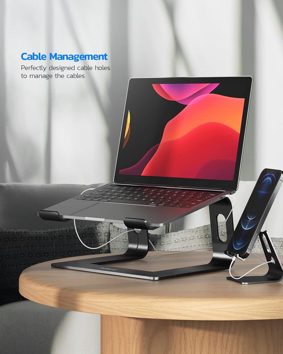 Nulaxy All-Aluminum Laptop Stand for Desk, Ergonomic Detachable Ventilated Cooling Computer Riser, Anti-Slip Design Notebook Holder Compatible with All 10-16" Laptops (MacBook, Dell XPS, HP, Lenovo)