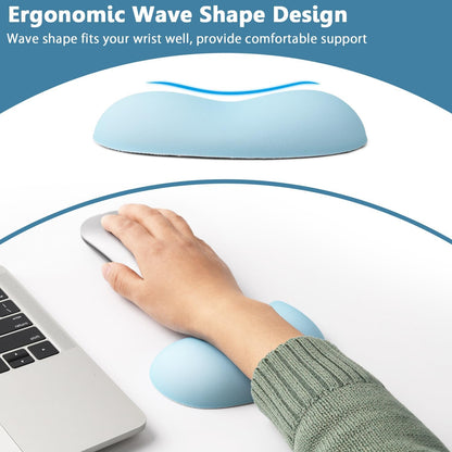 Ergonomic Mouse Wrist Rest Pad, Small Gel Mouse Keyboard Support Cushion Non-Slip Base, for Easy Typing and Wrist Pain Relief Office Computer, Laptop, PC Gaming (Blue)
