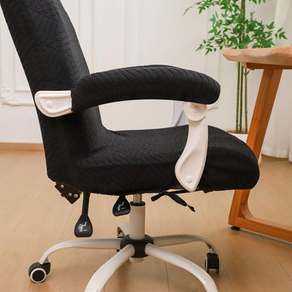 FORCHEER Office Chair Armrest Covers 12-15 Inch Velvet Elastic Black Arm Rest Covers for Desk Computer Chairs Washable