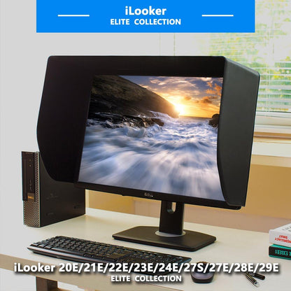 iLooker-23E 23&24-inch Ultr-Slim Frame LCD LED Video Monitor Hood Sunshade Sunhood for Dell HP Viewsonic Philips Samsung LG EIZO NEC ASUS ACER BENQ AOC Lenovo, Fits Monitor Frame Width 530-550mm