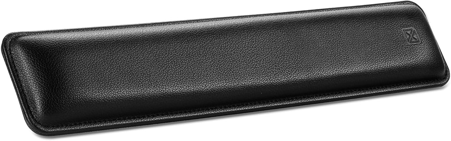 GLENCREAG Ergonomic Keyboard Wrist Rest - PU Leather Cushioned Support for Typing & Gaming, Comfortable Contoured Design for Wrist Pain Relief, Tan