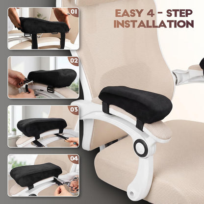 Office Chair Arm Pads, Ergonomic Memory Foam Wheelchair Cover, Arm Rest Pillow for Desk, Computer, Gaming and Elbows (Skin-Friendly Arm Rest Pillow)