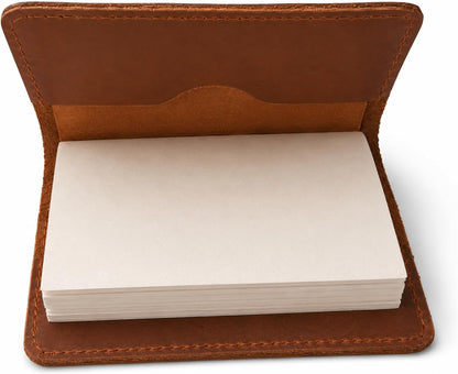 Leather Journal Cover for 2.5 x 4 Inches Pocket Notebooks – Handmade Refillable Mini Notebook Cover – Compatible with Outus, Qeeenar & Similar Small Journals, Travel Memo Pads & Pocket Diaries