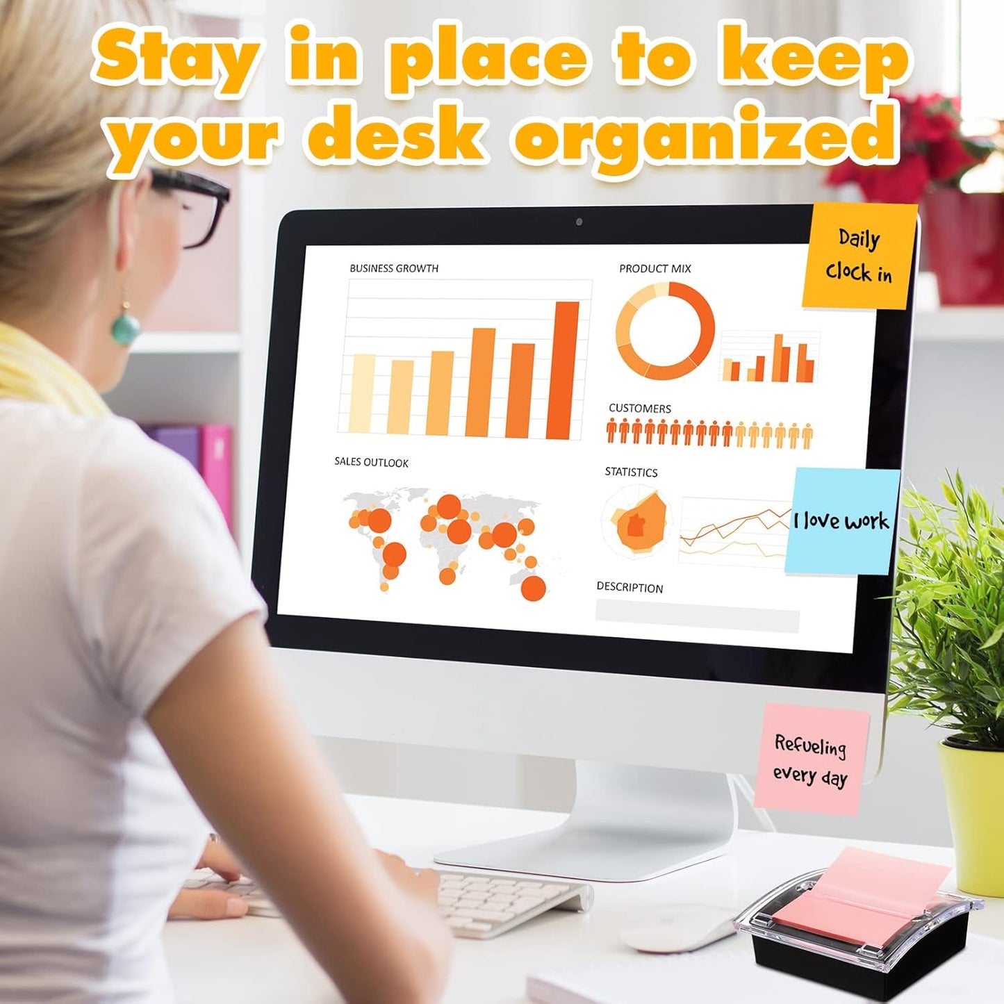 4 Pcs Pop up Sticky Notes Dispenser Sticky Note Holder Black Base Clear Top for 3 x 3 Inches Pad Holder for Acrylic Memo Organizer Fits Reminder School Office Home Store