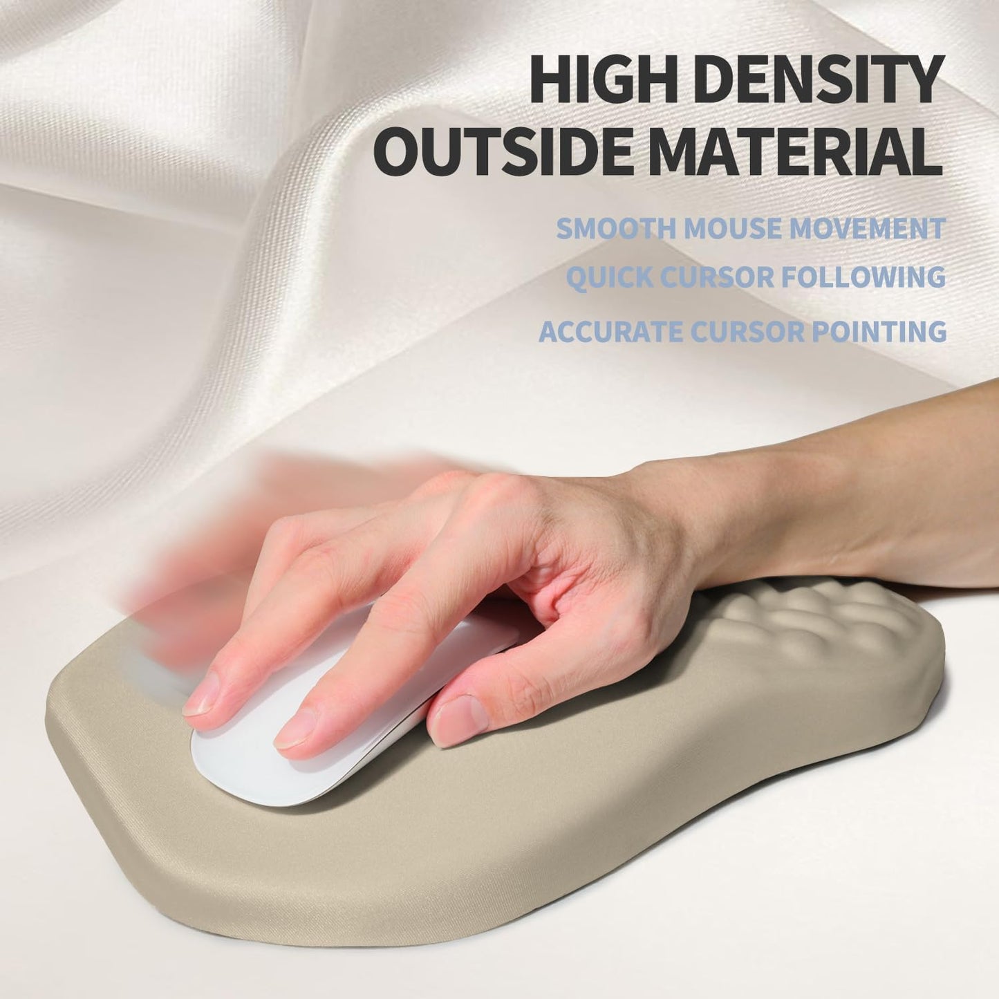 Ergonomic Raised Mouse Pad Wrist Support with Bilateral Slope Memory Foam Mousepad for Wrist Rest and Carpal Tunnel Pain Relief 11.8x7.9〃 Black