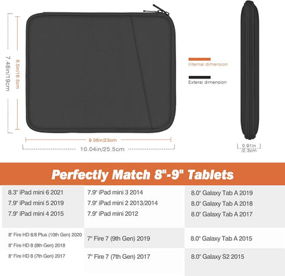 MoKo 9-11 Inch Tablet Sleeve Case, Fits New 11inch iPad Air M4/Pro M5, iPad A16 11", i-Pad 10/9/8/7th/Air 5/4th 10.9"/10.2", Tab S9/S8 11", Protective Bag Carrying Case with Pocket, Dark Gray