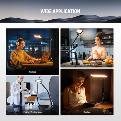 NEEWER Entry Level Version 32" LED Light with Clamp for Desk Home Office Dorm Designer Drafting, 20W Dual Computer Monitor Architect Lamp Bar, Flexible Overhead 2200lux/Remote/5 Modes CRI80+, N21