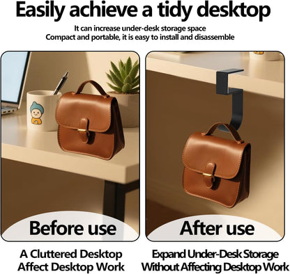 Heavy Duty Portable Purse Hook for Table and Desk,No-Nail Handbag Hanger - Includes Desk Hooks,Portable Purse Hook for Table,for Hanging Bags,Purses,Umbrellas,Keys,Cups,Headphones (2pcs)