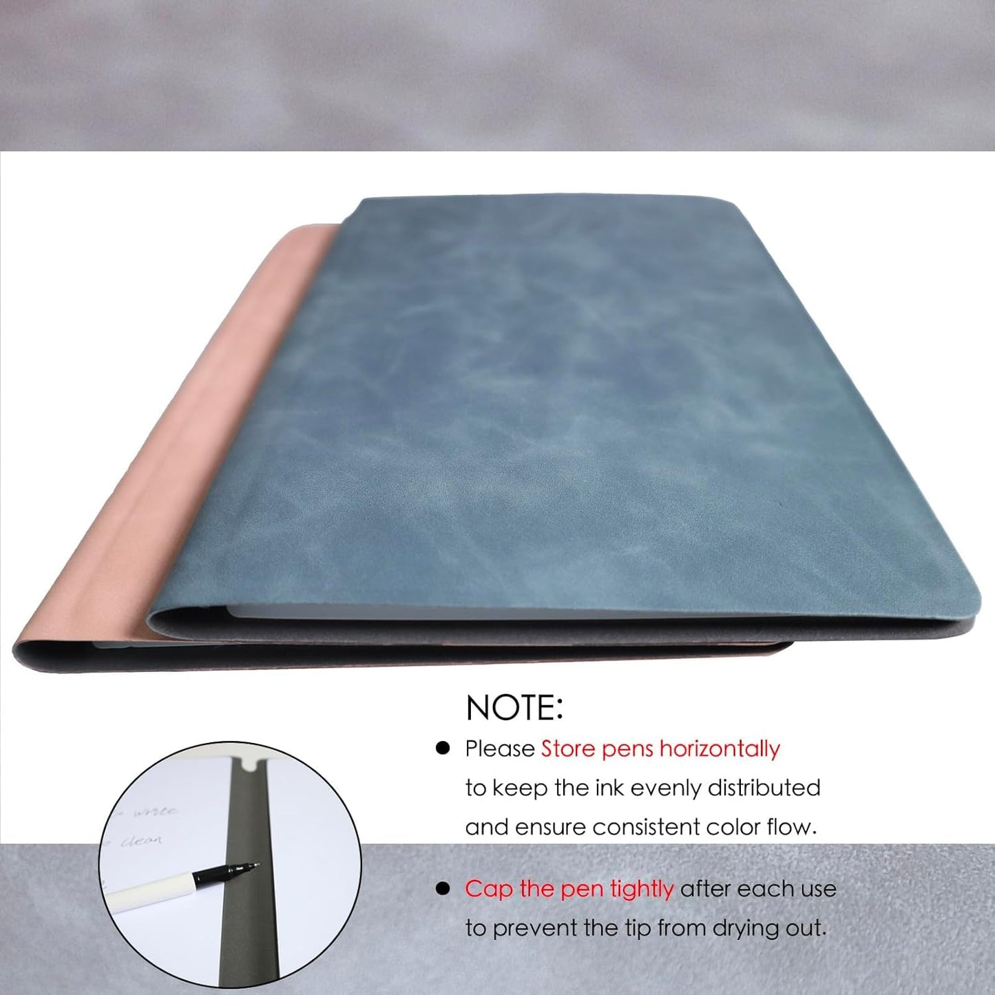 Portable Small Dry Erase Board Whiteboard Notebook Handheld, Reusable White Board Dry Erase Notebook for Desk, At Home Office Study Essentials-9.5" x 6.6" (Pink)