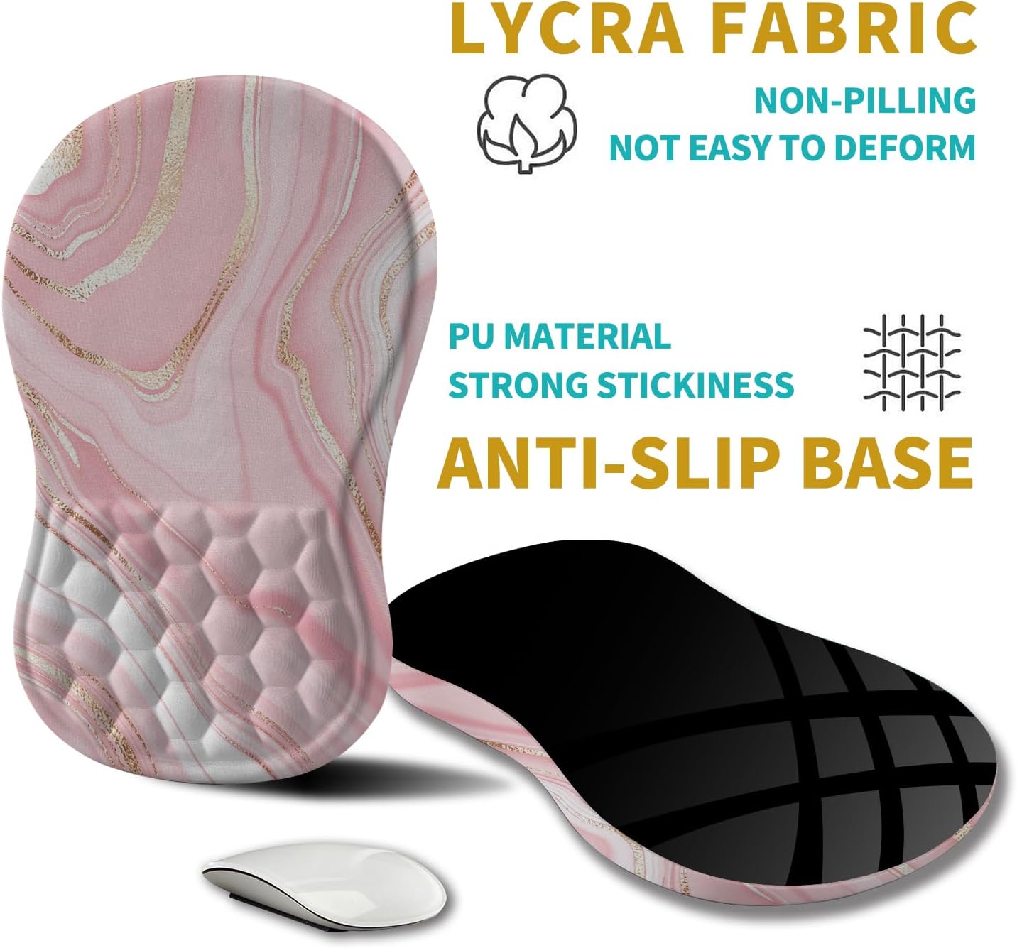 Hokafenle Ergonomic Mouse Pad Wrist Support, Wrist Rest Mousepad for Carpal Tunnel Pain Relief with Integrated Memory Foam Slope Massage Bulge (11.8x7.9 inch,Topographic Contour)