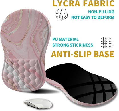 Hokafenle Ergonomic Mouse Pad Wrist Support, Wrist Rest Mousepad for Carpal Tunnel Pain Relief with Integrated Memory Foam Slope Massage Bulge (11.8x7.9 inch,Topographic Contour)