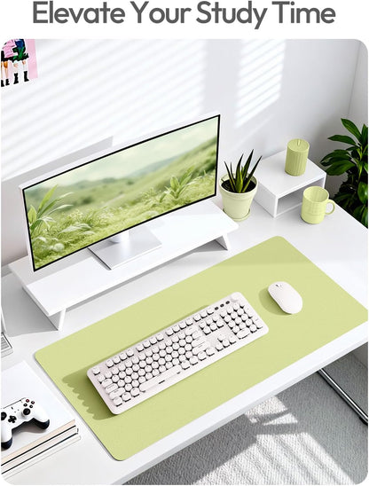 YSAGi Leather Desk Pad Protector, Office Desk Mat, Large Mouse Pad, Non-Slip PU Leather Desk Blotter, Waterproof Laptop Desk Writing Pad for Office and Home (23.6" x 13.8", Eggshell) - Colors A