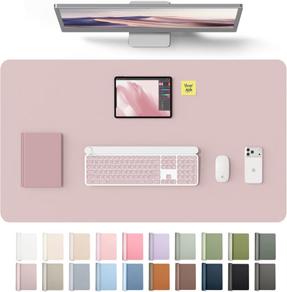 YSAGi Leather Desk Pad Protector, Large Mouse Pad, Non-Slip PU Leather Desk Blotter, Waterproof Writing Pad for Office and Home (31.5" x 15.8", Eggshell) - Colors A