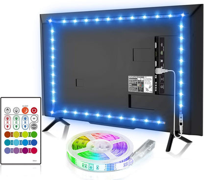 Bason TV LED Backlight for 55-65 inch TV, Bluetooth APP & Remote Control Strip Lights, Immersive Music Sync RGB USB Bias Lighting, Ambient TV Backlighting for Gaming, Movie & Home Theater Setup