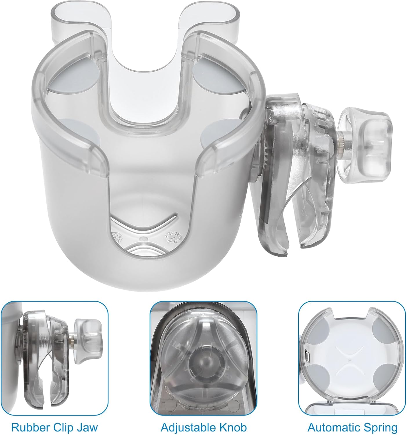 Accmor 2-in-1 Walker Cup Holder with Phone Holder, Wheelchair Cup Holder, Rollator Cup Holder, Cup Phone Holder for Walker, Wheelchair, Rollator, Mobility Scooter
