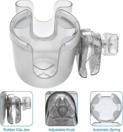 Accmor 2-in-1 Walker Cup Holder with Phone Holder, Wheelchair Cup Holder, Rollator Cup Holder, Cup Phone Holder for Walker, Wheelchair, Rollator, Mobility Scooter
