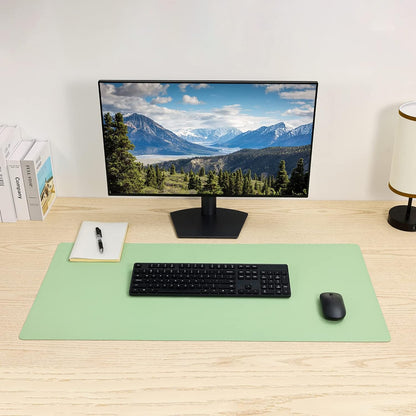 Leather Desk Pad,Wolaile 36x17 inch Large Mouse Pad,Waterproof Non-Slip Writing Desk Blotter,Computer Mat Desktop Protector for Office Home,Black