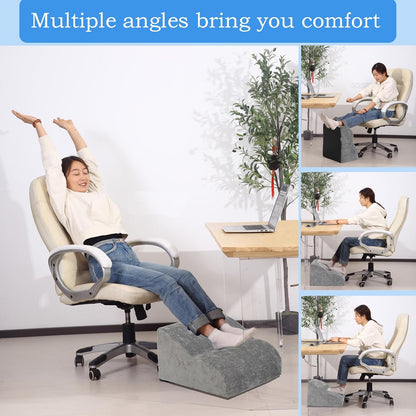 Foot Rest for Under Desk at Work.Multifunctional 3-Tier Foot Stool,with Washable Footrest.for Under Desk,Office Chair Gaming Chair & Sofa,Leg Elevation Pillow,Supports Posture-Brown