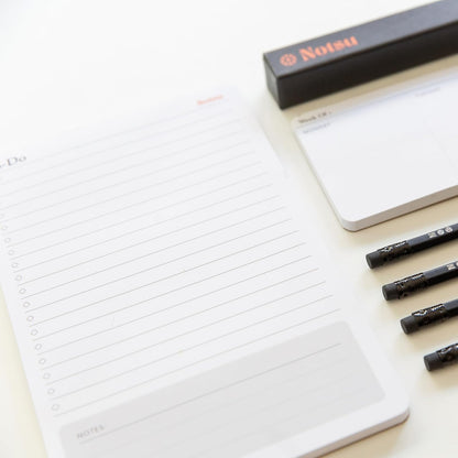 Notsu Dot Grid Desk Notepad 2 Pack | Minimalist Dotted Memo Mouse Pads with Premium Thick Paper, Small 5.5" x 8.5"